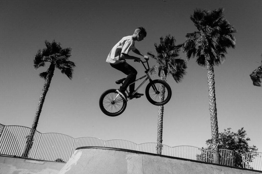 BMX rider - boosted air at the OB Robb Field skatepark.