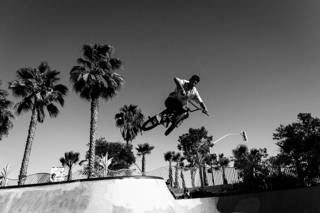 BMX rider - boosted air at the OB Robb Field skatepark.