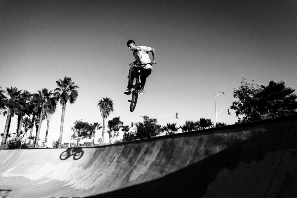 BMX big air over spine at the OB Robb Field skatepark.